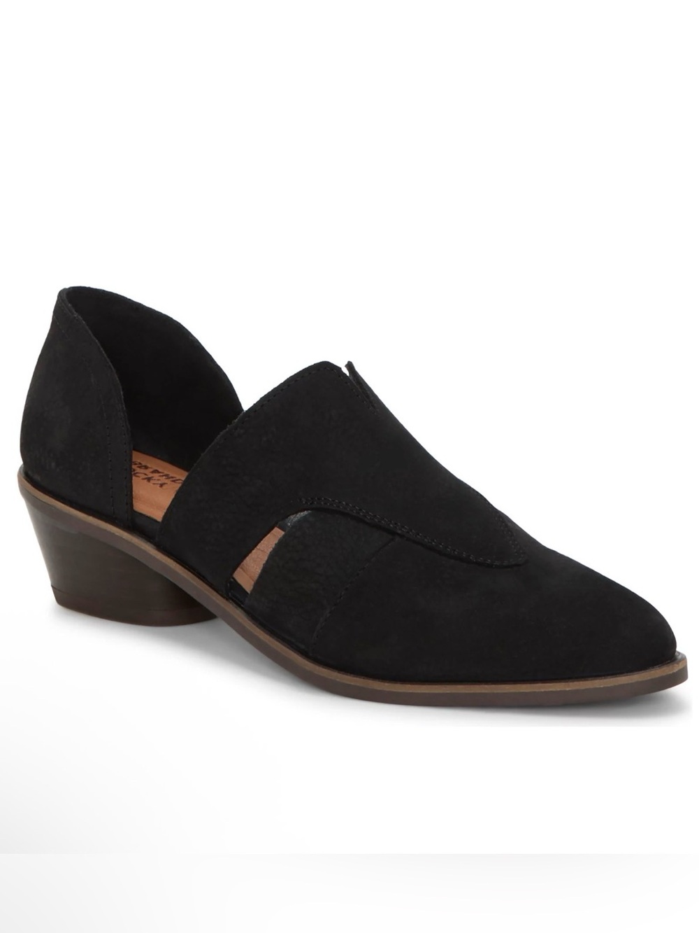 Lucky Brand Women’s Black Suede Cutout mule Sz 6 NIB